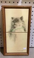 Beautiful art on tile of a cat. Would be perfect