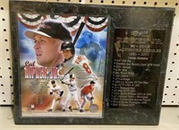 Cal Ripken Junior plaque includes his stats from