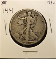 1936 90% Silver Walking Liberty Half Dollar