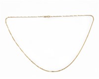 Signed D 14k Gold Twist Chain Necklace