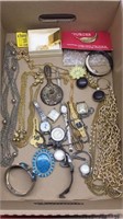 SMALL DRESSER MIRROR, WATCHES, NECKLACES & MORE