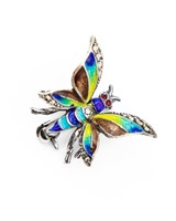 Alice Caviness Sterling Enamel Butterfly Pin