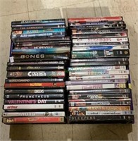 Box of DVDs includes titles such as Bones,