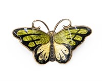 Hroar Prydz Sterling Enamel Butterfly Brooch