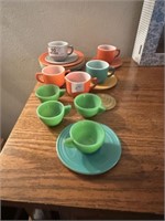 Miniature Glass Cups and Saucers