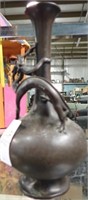 ORIENTAL BRONZE VASE W/ SERPENT 9"