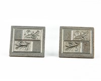 Signed P&K Sterling Cufflink and Tie Clip Set