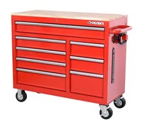 Husky 42 in. W x 18.1 in. D 8-Drawer Red Mobile