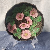 HAND PAINTED & CARVED WOODEN SERVING BOWL