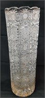 Czech Queen Anne Lace Cut Glass 14" Vase - See Des
