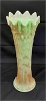 Northwood Marigold On Custard 14" T Funeral Vase
