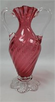 Chalet Heritage Cranberry Twisted 9" Vase