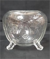 EAPG Clear Footed Rosebowl, 6.5" Dia x 5.25" T