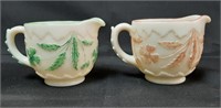 US Glass Stained Ivory Deleware Creamers