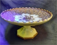 Custard Meissen Style Compote 6.5" and Plate