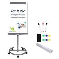 TSJ OFFICE Mobile Standing Whiteboard - 40 x 26 In