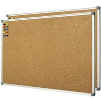 (2-pack) Double Sided Corkboard 36" x 24"