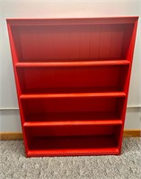 COOL ANTQ BOOKSHELF WOODEN, PAINTED TOMATO RED