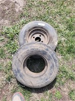(2) 4.80-8 Trailer Tires - 1 Tubless on Rim, 1