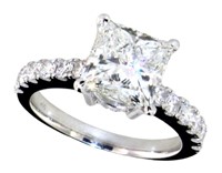 14k Gold 3.56 ct VS2 Princess Cut Lab Diamond Ring