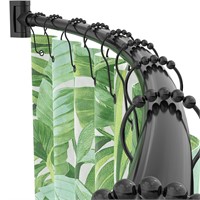 PrettyHome Adjustable Arched Curved Shower Curtain