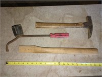 Vintage Bead Breaker, Mason Hammer, and axe