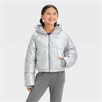 Girls' Puffer Jacket - All in Motion™ Metallic