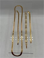 Monet gold toned necklace and bracelets