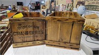 2-wooden boxes--Wis Cranberries & plain