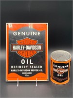 9x12” Harley Genuine Oil Sign & Oil Can Set