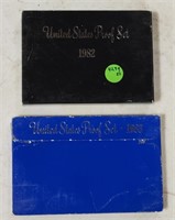 2XBID, 1982 & 1983 US MINT PROOF SETS