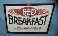Bed and Breakfast You Make Both retro style sign