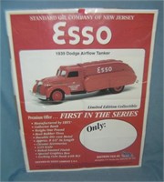 Esso advertising poster for 1939 Dodge airflow tan