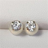 14K YELLOW GOLD CZ   EARRINGS, MADE IN CANADA