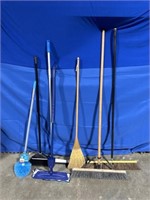 Lot of Cleaning Supplies, Brooms and more