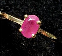 10K YELLOW GOLD RUBY(0.6CT) 1.5G  RING (~SIZE