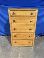 Vintage Wood 5 Drawer Dresser 39 x 25 x 17