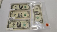 1974 $10, 77 $10, (2) 2001 $1 Star Notes