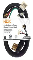HDX 6 ft. 6/4 50 Amp 4-Prong Range Power Cord