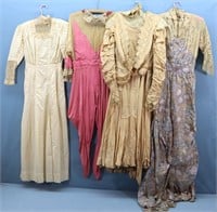 (4) Edwardian Lace Trimmed Evening Dresses