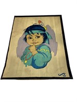 Vintage 1977 Native American Indian Child 9X12
