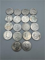 18 Eisenhower Dollar coins