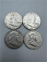 Franklin Silver Half Dollar Lot: (60-D, 61-D, 62-D