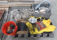 Contents of pallet that includes electrical wire,