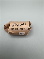 $10 Roll of Twenty 1967 Kennedy Halves (40% Silver