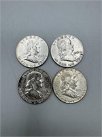 Franklin Silver Half Dollar Lot: (52-D, 53-D, 59-D