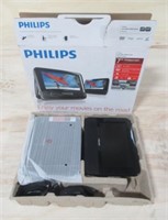 Phillips 7" wide screen 2 LCD DVD player in box.
