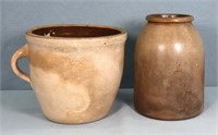 Stoneware Slop Jar & Other Jar