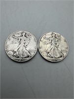 1945 & 1945-D Walking Liberty Silver Half Dollars