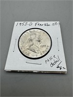 1953-D Franklin Half dollar (90% Silver)